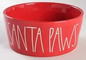 Magenta Bauernhaus Santa Pfoten von Rae Dunn Jumbo 8" rot Keramik Hundenapf ~ Neu ohne Verpackung - Bild 1 von 5