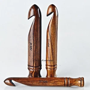 Wooden Ergonomic Crochet Hooks,Handmade Crochet Hooks for Arthritic Hands - Picture 1 of 6