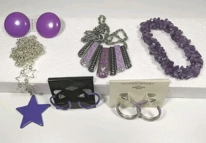 Christopher & Banks Lila Schmuck & Stern Halskette Creolen Armband Neu - Bild 1 von 13