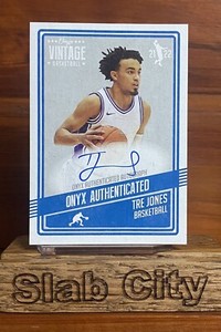 2021-22 Onyx Vintage Blue Signatures #VBTJ Tre Jones RC Rookie AUTO Spurs NBA