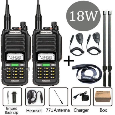 BAOFENG UV-98PRO IP68 VHF UHF TWO WAY WALKIE TALKIE HAND FUNKGERÄTE 18W 128CH DE - Bild 1 von 4