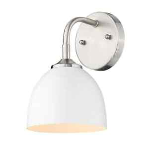 Golden Lighting Zoey 4.75 in. Pewter Sconce - 6956-1W PW-WHT 
