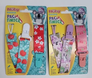 Nuby Infants 4 Pack Pacifier Clips Pacifinder Mixed Colors - Picture 1 of 2