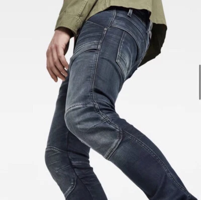 G-Star Raw Men's 5620 Flightsuit Skinny Jeans Dark Blue $210 New - Image 1 of 4