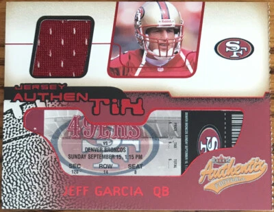 2002 Fleer Authentix Jersey Authentix Ripped Jeff Garcia #JA-JG - Image 1 of 2