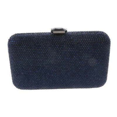 Bolso sin asas de noche tono hermatita moda satinado estrás TLX188-NBL Foto 1 de 3