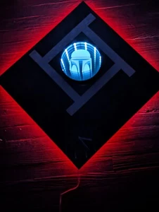 Mandalorian LED Infinity Mirror Wall Clock Modern Art Optical Illusion Mosaic - Picture 1 of 15