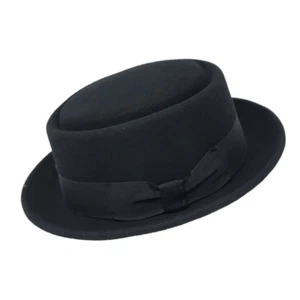 Men's Women Crushable Wool Felt Porkpie Pork Pie Fedora Hats - Picture 1 of 4