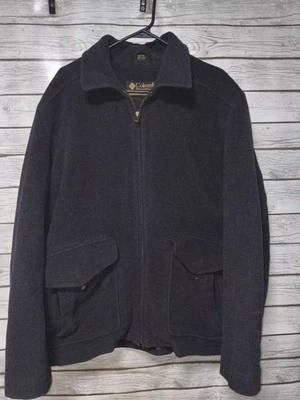 Columbia Insulated Black Wool Blend Mens XL Bomber Style Winter Coat Jacket A002 - Image 1 of 4