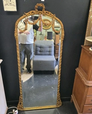 Beautiful!! Vintage/Rococo/ Louis XvI Style Mirror Guilded Dark Gold - Image 1 of 4