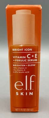 e.l.f. SKIN Bright Icon витамин C + E + феруловая сыворотка, 1 жидкая унция новый - Изображение 1 из 4