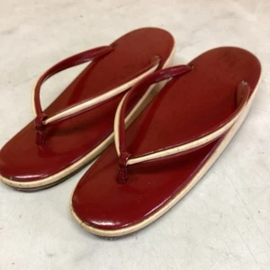 Japanese Kimono Accessories “Zori” Sandals For Women Red Simple Casual Design - Picture 1 of 8