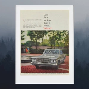 1960's Plymouth Valiant Print Ad - Vintage Car Memorabilia - Nostalgic Wall Art - Picture 1 of 2