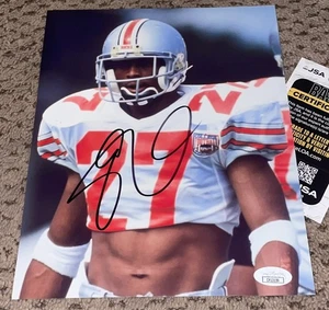 EDDIE GEORGE SIGNED 8X10 PHOTO JSA AUTOGRAPH OHIO STATE FOOTBALL OSU BUCKEYES - Picture 1 of 1