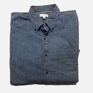 Peter Millar Men's Size XL Indigo Tamworth Chambray Cotton-Stretch Sport Shirt - Picture 1 of 11