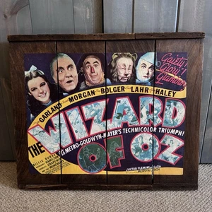 Large Wizard of Oz Movie Poster Laminated Old Barn Wood Picture Frame 29”x 24” - Picture 1 of 19
