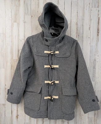 Gap Kids Wool Duffle Pea Coat Girls XL Husky Gray Toggle Hooded Pockets Preppy - Image 1 of 4