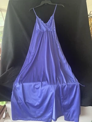 Vintage Gilead Maxi Slip Dress Indigo With Braid Details Size Small - Image 1 of 4