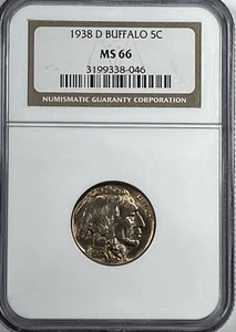 1938-D Buffalo Nickel : NGC MS66 - Picture 1 of 2