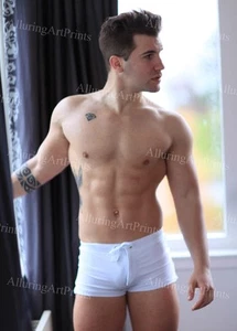 Impresión fotográfica modelo masculino desnudo vintage guapo musculoso sin camisa trozo abdominales -TT1327 - Imagen 1 de 1