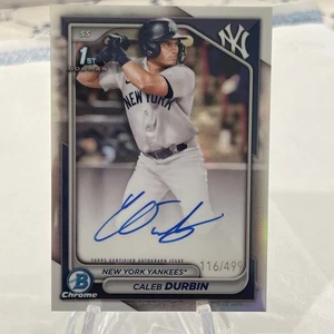 Caleb Durbin 2024 Bowman Chrome 1st Prospect Auto Refractor /499 #CPA-CD - Picture 1 of 24