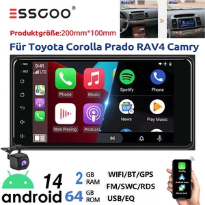 2+64GB Android 14 Carplay Autoradio GPS +KAM Für Toyota Corolla RAV4 Hilux Camry - Bild 1 von 15