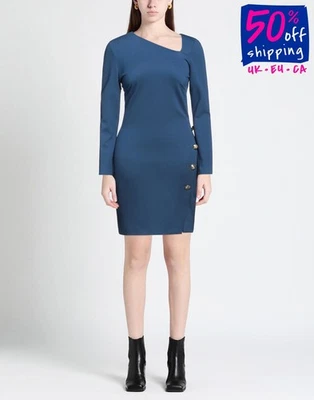 RRP€300 PATRIZIA PEPE Mini Sheath Dress IT42 US6 UK10 M Blue Long Sleeve - Image 1 of 4