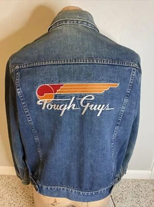 Vintage 1986 TOUGH GUYS Movie Promo Film CREW Denim Jacket 80’s WRANGLER Size 44 - Picture 1 of 10