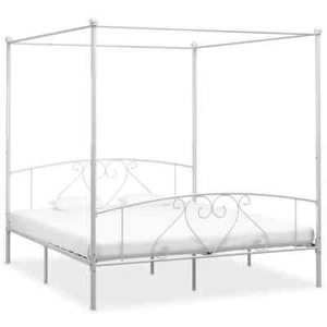 Himmelbett-Gestell Weiß Metall 180 x 200 cm - Bild 1 von 5