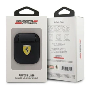 Funda protectora en pista para Ferrari Airpods 1/2 cuero genuino negra - Imagen 1 de 4