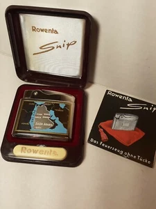 Silver Rowenta Snip Vintage Lighter Saudi Arabia Red Sea Map Never Used 1950’s - Picture 1 of 7