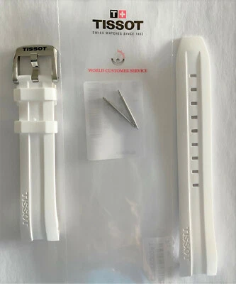 Original Tissot PRC-200 T055410A / T055417A White Rubber 19mm Watch Band Strap  - Image 1 of 3