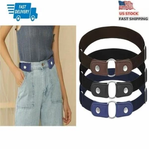 2-Wege Druckknöpfe Schnallenfrei Elastisch Unsichtbar Taillengürtel für Jeans Kleid Unisex - Bild 1 von 14