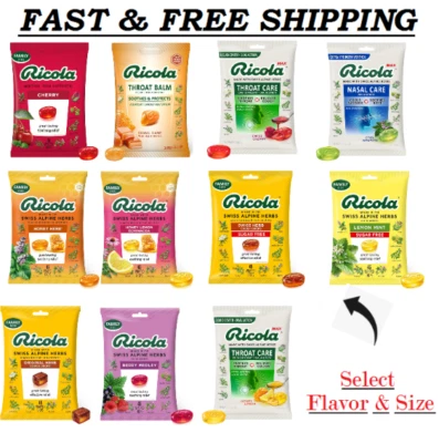 Bolsa grande Ricola Max Throat Care, gotas supresoras de la tos, selecciona sabor y tamaño, Foto 1 de 4