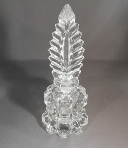 Vintage Clear Pressed Glass Decorative Perfume Bottle 7" Tall. - Picture 1 of 6