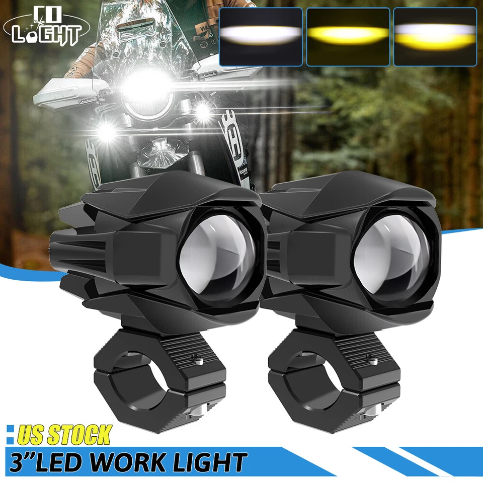 2PCS LED Work Driving Fog Lights for K1600 R1200GS R1100GS F800GS Motorcycle - Image 1 of 4