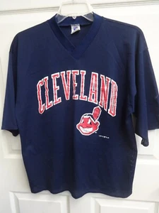 Vintage 1996 Logo 7 MLB Cleveland Indians Pullover Mesh Baseball Trikot Herren L - Bild 1 von 6