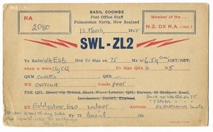 Vintage QLS Postcard "SWL - ZL2 Palmerston North, New Zealand" - Picture 1 of 2