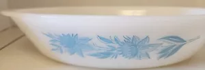 Vintage Glas Backform blaue Blume geteilt oval Backform Modell # J2952 - Bild 1 von 3