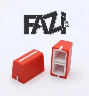 FAZI 2 x RED RUBBER FADER CAP KNOB’S TRAKTOR DJ MIXER PIONEER DJM DENON RANE VESTAX