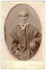 CIRCA 1890'S CABINET CARD Elderly Woman Striped Dress Willis Crawfordsville IN