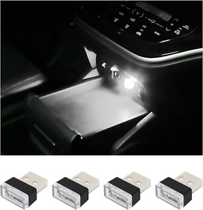 4 pièces lampe d'ambiance intérieure voiture USB DEL, plug-in décoration USB veilleuse, 