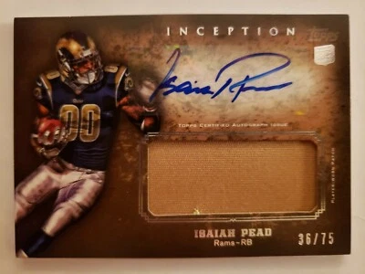 ISAIAH PEAD 2012 TOPPS INCEPTION ROOKIE AUTO JERSEY #'D 36/75 - Image 1 of 4