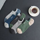 5 Pairs Mens Cotton Crew Socks Lot Low Cut Vintage Solid Color Work Ankle Socks