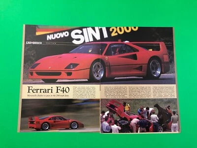 1988 1989 FERRARI F40 ORIGINAL VINTAGE PRINT AD ROAD TEST 5 PAGE ADVERTISEMENT - Image 1 of 3