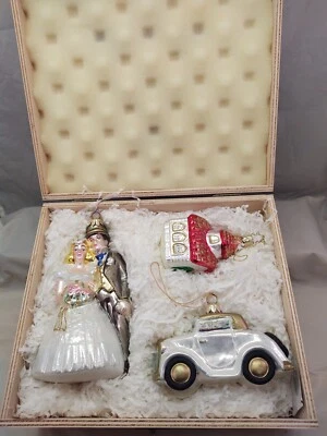  Kurt Adler Polonaise JUST MARRIED Collectible Vintage Tree Ornaments W/Box - Image 1 of 4