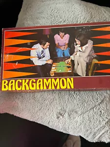 Backgammon Board Game 1970s Wooden Pieces Vintage Ingham Day Complete - Picture 1 of 10