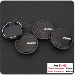 4 x 65 mm for Enkei Racing Black Silver Alloy Wheel Center Caps Rim Cap Hub Caps - Picture 1 of 3