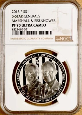 2013 5-STAR GENERALS Silver Dollar NGC PF70💥FLAWLESS QUALITY💥 - Image 1 of 4