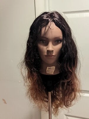 Peluca de encaje de cabello humano 100 % virgen recta de 22 a 24" regular de alta calidad  Foto 1 de 4